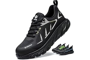 ISOOUS Scarpe Antinfortunistiche Uomo Leggere Scarpe da Lavoro Donna Comodo con Punta in Acciaio Antiscivolo Scarpe Sicurezza