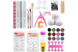 PASDTFB Kit de Uñas Acrílicas Completo Kit Uñas de Gel Accesorio Profesional Kit Manicura para Uñas UV Gel Kit Uñas Acrílico Uñas Postizas Lima de Uñas Kit Uña Arte Herramientas para DIY Nail Art Decoración