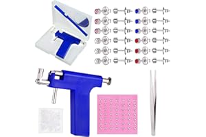 SOSPIRO Ear Piercing Gun Set Stainless Steel Body Piercing Tool Safety Ear Nose Navel Body Piercing Gun Professional Painless Body Piercing Tool with 122 Pcs Earring Studs