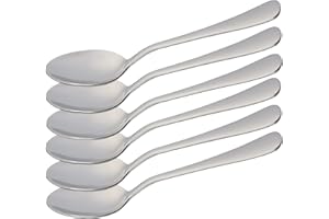ETREXONLINE 6 Cuillères à Soupe 20 x 4,4 cm en Acier Inoxydable 18/0 Design Simple et Élégant