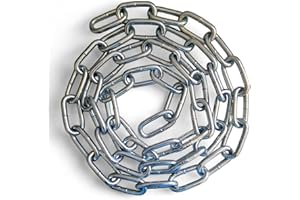 RSE PRO 10MM Metal Chain Heavy Duty & Rust Resistant Link Galvanised Thick Polished Stainless Steel for Security Gate Fence Gym Weight Lifting Strong Long Life Welded Links (10MM, 1 Metre)