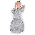 SwaddleDesigns Transitional Swaddle Sack with Arms Up Half-Length Sleeves and Mitten Cuffs, Heathered Gray, 0-3mo, 6-14 lbs (Parents' Picks Award Winner), Small