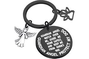MYOSPARK Guardian Angel Protect My Dog Pet Protection Stainless Steel Pendant Collar Charm
