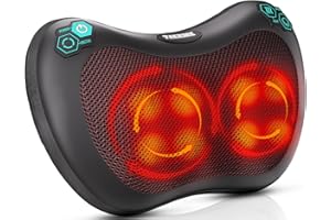 TAKRINK Shiatsu-Massagekissen Rückenmassagegerät mit 8 Knoten und 3 Speed Tiefengewebsknetung Leise Massagegerät für Hals Rüc