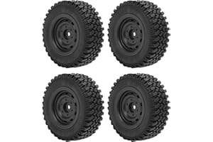 Asixxsix RC-Reifen, 80 Mm RC-Räder und Reifen, 4 Stück, Professionelle Kunststoff-Gummireifen, RC-Zubehör, Upgrade-Teile für MN86 RC-Auto, Heimwerker, rutschfest