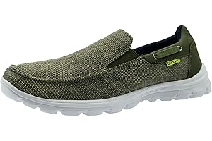 ChayChax Scarpe da Barca Uomo Comode Scarpe da Ginnastica Basse Slip On Loafer Mocassini Leggera Canvas Sneaker