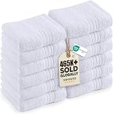 Utopia Towels - Bathroom Sink Towels (30 x 30 cm) (White) | Ring spun cotton with high absorbency, ideal for bathroom, spa, g