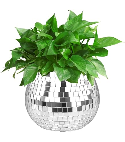 YYTECH Discokugel Blumentopf, Klein Discokugel Vase,Diskokugel Pflanzen
