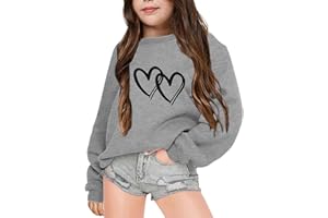 GENERISCH E Girl Kleidung Teenager Schwarz Herbst und Winter Sweatshirt für Mädchen mit Buchstabendruck und Rundhalsausschnitt und Langen Ärmeln Mädchen T Shirt