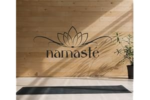 tjapalo® Tk51 wandtattoo Yoga Zitat Buddha Lotusblüte Sprüche Wandaufkleber Namaste Spruch Aufkleber Wanddeko indisch Lotus sanskrit, Größe: B125xH50cm, Farbe: violett