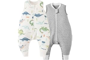 Duomiaomiao Śpiwór dziecięcy z nogawkami 2,5 Tog, 100% bawełna, śpiwór niemowlęcy z nogawkami