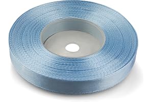Netuno 1 x satinband 12 mm x 32 m, färg: ljusblå tygdekoration, dekorativt presentband, brett tygband för pyssel, bröllopsdek