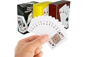 Ethlomoer 3-pack Small Playing Card Deck of Standard Poker Cards - Perfect for Traveling Games and Parties - Miniature Novelty Gift for Card Players in UK