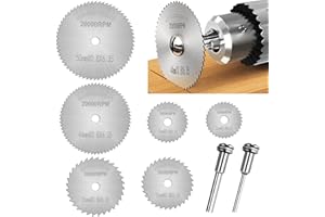 HAOHANEUP 8Pcs Mini Circular Rotary Saw Blades,High-Speed Steel Saw Blades with Mandrel,Drill Wood Cutting Discs Set for Plastic Metal Rotary Cutting Tools