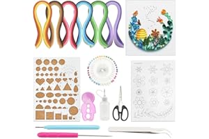 BUZIFU 15 PCS Paper Quilling Set with 29 Colors 600 Strips Quilling Paper 9 PCS Different Quilling Tools, Quilling Coach, Quilling Board Paper Quilling Tools Set for DIY Quilled Paper Crafts
