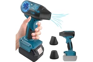 URUN Jet Fan Mini Blower Compatible with Mak.ita 18v Battery，130000 RPM Cordless Air Duster with 4-Speed Control for Car Dust Cleaning, Outdoors BBQ Leaf Cleaning, Sofa's Pet Hair Cleaning