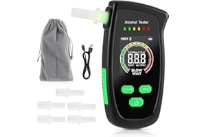 Feelhap Alkoholtester Polizeigenau, Professioneller Alkoholmessgerät mit Digitaler LCD-Anzeige,Tragbarer Atemalkoholtester,Hochpräziser Promillemessgerät für Persönlichen & Professionellen Gebrauc
