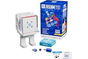Moyu RS3M V5 Speed Cube Magique 3x3x3, Magic Cube Stickerless, Magnétique 3x3, aux entraînements de compétition et aux Cadeaux d'anniversaire(Robot-Shape Display Box MagLev Matte Ver.)