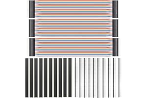 Youmile 120 sztuk 3 x 30 cm Jumper Wire zestaw mostów drucianych 40-biegunowy podwójny kabel męski na żeński, męski do male, żeński do żeńskiego + 20 sztuk listew na piny, jednorzędowe, 40-biegunowe,