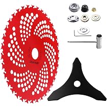 Weed Eater Blades Set - Includes 36-Tooth & 3-Tooth Brush Cutter Blades With Adapter