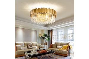 ‎AHXIAOZN AHXIAOZN Modern Kronleuchter Kristall Leuchte,Kristall Deckenleuchte Gold,9xE14 Lichter für Esszimmer, Küche, Wohnzimmer, Schlafzimmer, Flur, Café,Bar