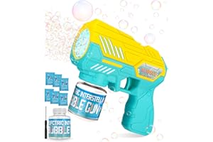 IXYDOR Automatyczne bąbelki pistolet dzieci, pistolet bąbelkowy z bąbelkami z 150 ml roztwór bąbelkowy, bąbelkami, dzieci, bąbelkowe bąbelkowe, bąbelkowy pistolet urodzinowy, żółty zielony