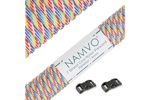 Namvo 550 Paracord Mil Spec Type III 7 strand parachute cord Total Length 100ft/30 Meters Spots/Stripes/Camouflage