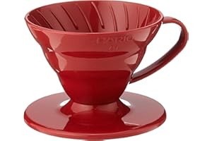 Hario V60 Plastic Coffee Dripper, Red, Size 1