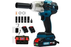 jovant Cordless Impact Wrench Kit, 20V MAX Electric Impact Gun, 737Ft-lbs(1000N.m) Brushless Impact Wrenches, Power Impact Wrenches with 5-Mode Speed,Torque Wrench 1/2 Drive for Car/Truck RV/Mower