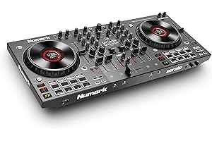 Numark NS4FX Console DJ a 4 Canali, Con Jog Wheel Touch a Display, Pad Performance, Effetti, Uscite Booth e Main e Serato DJ Lite Incluso