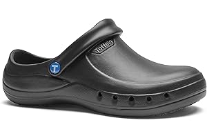 Toffeln EziKlog V2.0 Clogs - Comfortable, Lightweight, Slip Resistant Grip, Excellent Breathability, Theatre Clogs - Perfect for Nurses and Doctors (Black, Numeric_5)
