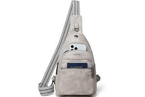 LATMAP bolso riñonera mujer, Mujer Bolsa de Pecho Mochila Antirrobo Sling Bolsa Elegante PU Cuero Mochila Pecho Pequeña Mujer para Viaje Senderismo