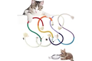 PACUM 4 Pezzi Giocattolo Corda Gatti Gioco Gatto Interattivo Giocattoli per Gatti con erba gatta per Interni Bastoncini Erba Gatta per Giocattolo，Gioco Gatto per Pulire I Denti e Scaricare Lo Stress