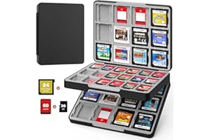 MoKo 60 Game Card Case for Nintendo Switch 2 / Switch OLED / 3DS / 3DSXL, Portable Storage Holder Case for 60 Switch 2 Game Cartridges & 24 3DS Card & 36 Micro SD Cards, Black