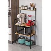 miyuhome Metal Sepetli Mutfak Bangosu Kahve K&ouml;şesi Mutfak Standı Airfryer Mikrodalga Kahve Makinesi Organizer safir meşe