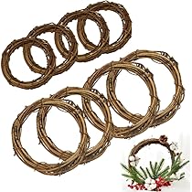 Base De Couronne En Brindilles Naturelles 25 Cm - 6 Pièces Pour Décorations DIY Porte D'entrée Saisonnières