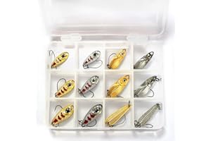 FitTrek Trout Spoons Kit - 12PCS Mini Fishing Spinners Kit for Trout - 3g 3cm Colorful Metal Lures for Pike - Single Hook Spinner Baits for Pike