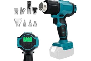 WINGFLY Decapeur Thermique Sans Fil pour Batterie Makita 18V, Décapeur Thermique avec 8 buses, 4 vitesses et écran LCD pour le séchage, pour le séchage, cintrage de tubes, enlèvement de peinture