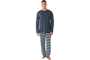 TRAMAS+ Pijama de Hombre Largo,100% Algodón, con Manga Larga y Pantalón Largo para Hombre, Conjunto de Ropa para Dormir, Pijama de Caballero, Pijama Hombre Primavera