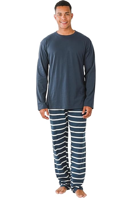 Pijamas Largos Hombre Pijama 100% Algodón TRAMAS+ Conjunto Largo