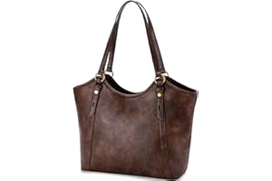 VASCHY Sac Cabas Femme Cuir PU, Mode Sac à Main Élégant pour Cours Sac Ordinateur 14 Pouces Grand Format Tote Bag Zippé pour Travail École Voyage