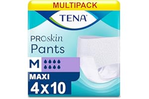 Tena Lot de 4 boîtes de 10 couches pour adulte Maxi Medium (hanches 80-110 cm)