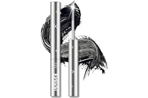 Erinde Black Washable Metal Mascara, Waterproof Curling Iron Wand Mascara, Bristleless Rod Brush, Super Voluming Eyelash, Metal Wand Wimperntusche, Long Lasting Smudge-Proof No Flaking, 4 ml, #01