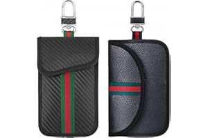 Siganorpy 2 Pack Different Faraday Pouch for Car Keys Signal Blocker Pouch, RFID Protection, Anti-Theft Keyless Entry, Remote Fob Bag, Anti-Hacking Case Blocker