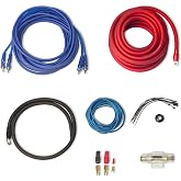 Caliber Subwoofer Cable for Car - Wiring Kit for Amplifier - 500 Watts - 10 mm&sup2; Cable - Set of 4 Cables - 5 Meters - Complete