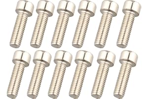 HALJIA Lot de 12 vis hexagonales filetées M5 pour porte-bidon de vélo