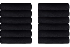 A & B TRADERS Guest Towels Packs 100% Egyptian Cotton 30cm x 50cm Soft Quick Dry (Black, 12)