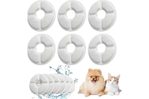 Souvik Katzenbrunnen Filter 6 Pieces Filter katzenbrunnen Ersatzfilter für Trinkbrunnen Wasserfilter für Haustierbrunnen Aktivkohlefilter für sauberes und frisches Wasser für Katzen und Hunde