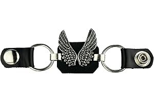 IGUANA CUSTOM CLOTHES Iguana Custom - Estensore per gilet in pelle per motociclisti con decorazione in metallo e chiusure a pressione personalizzate Chopper Bobber (ali)