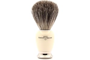 ‎EDWIN JAGGER Edwin Jagger Pure Badger Dachshaar-Rasierpinsel, Elfenbeinimitatgriff, Endkappen vernickelt